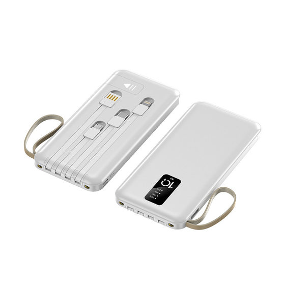 Wholesale gift mobile phone charging real standard 20000 mA large capacity self-belt line fast charging compact mobile power supply