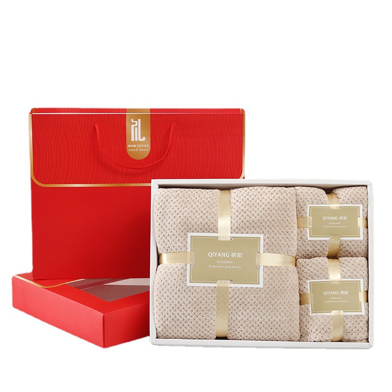 [New pineapple Box Set] towel towel dry hair hat gift box wedding gift shop LOGO