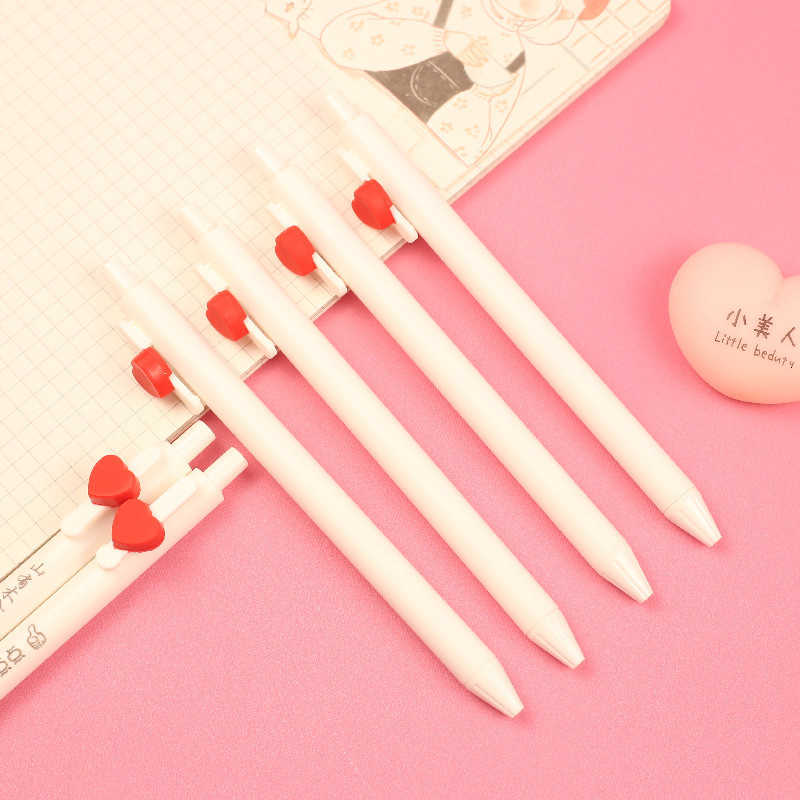 Engraving love press gel pen logo lovers girlfriends pen students learn test good-looking anti-lost black pen