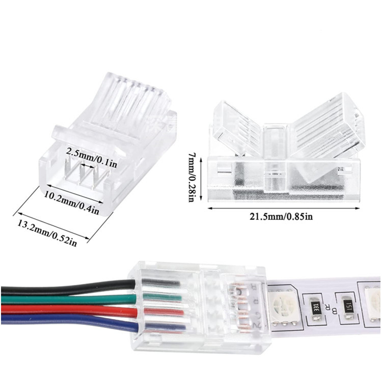 LED soft lamp with crystal buckle connector 5050RGB bare board glue dripping lamp with transparent and no dark area