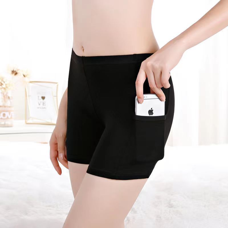 Summer modal safety pants wholesale pocket leggings anti-light plus size high waist three-point insurance pants breathable