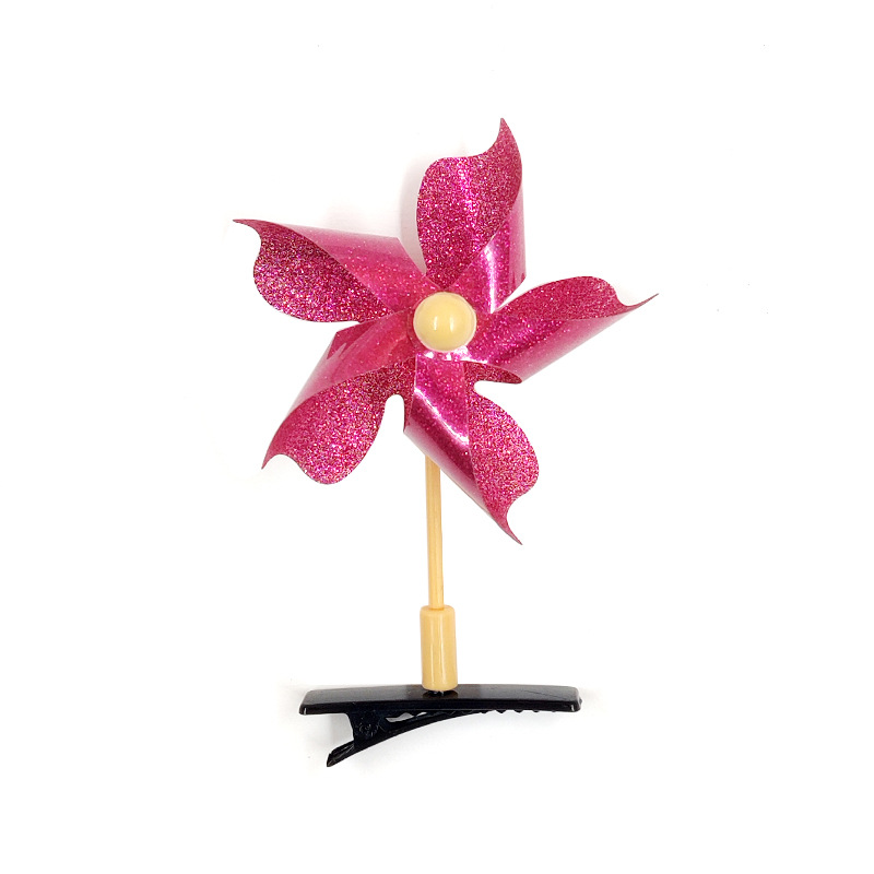 Factory direct windmill hairpin laser bright powder small hairpin children's headwear wholesale student travel gift small clip
