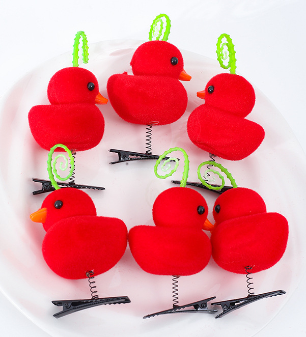New Internet Celebrant Selling Cute Yellow Duck Hairpin Duck Headwear Children's Three-dimensional Spring Headwear Toy Stall Gift Love_voghion.com