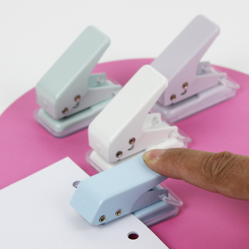 Powerful Morandi Mini Single Hole Puncher Ring Hole Puncher Small Portable Loose-leaf Paper Puncher