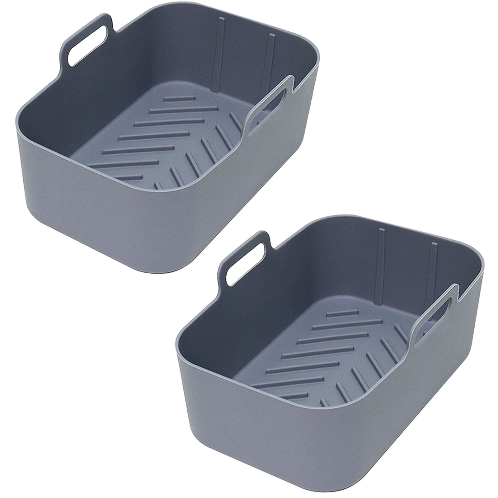 Cross-border rectangular silicone baking tray handle food grade high temperature resistant baking air fryer special tools wholesale