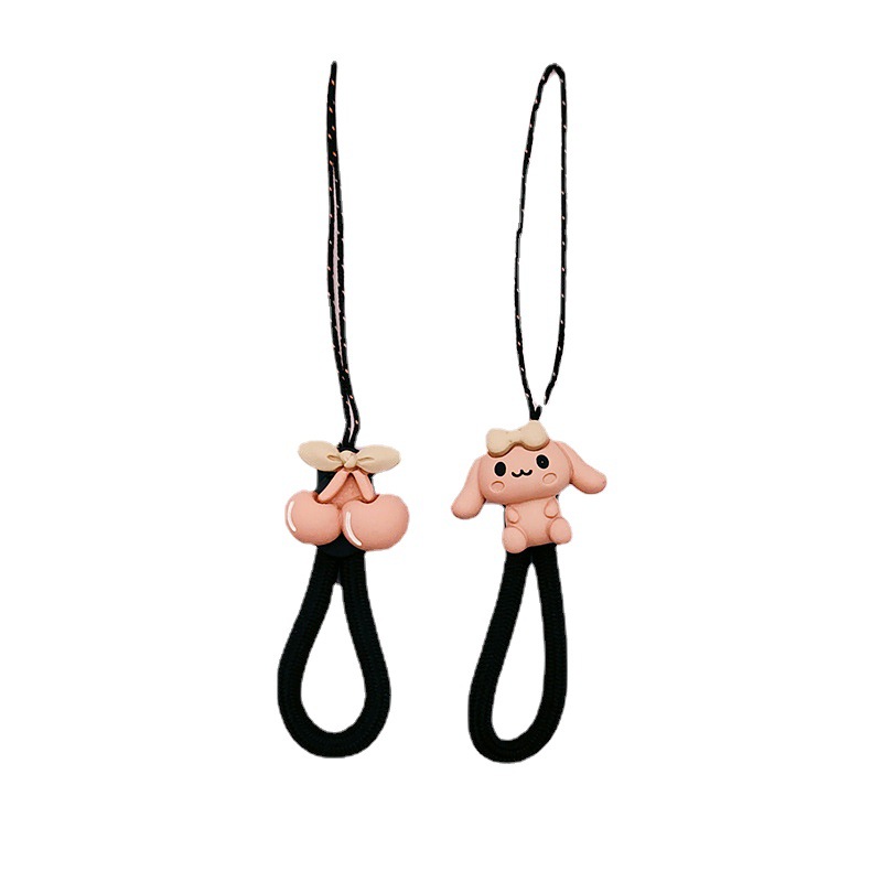 Cartoon Big Ear Dog Mobile Phone Lanyard beer Bear Finger Rope Men's and Women's Personalized Creative USB Anti-Lost Pendant Simple Chain