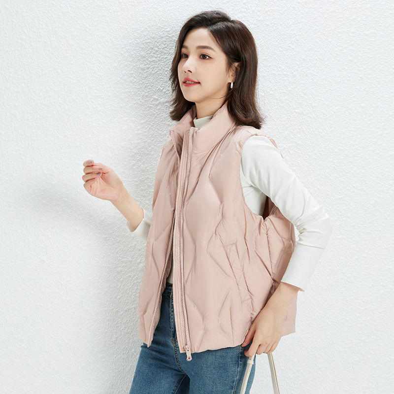 Winter Siyu 2023 Women's 90 velvet lightweight down vest women's Vest Women's striped down jacket plus size