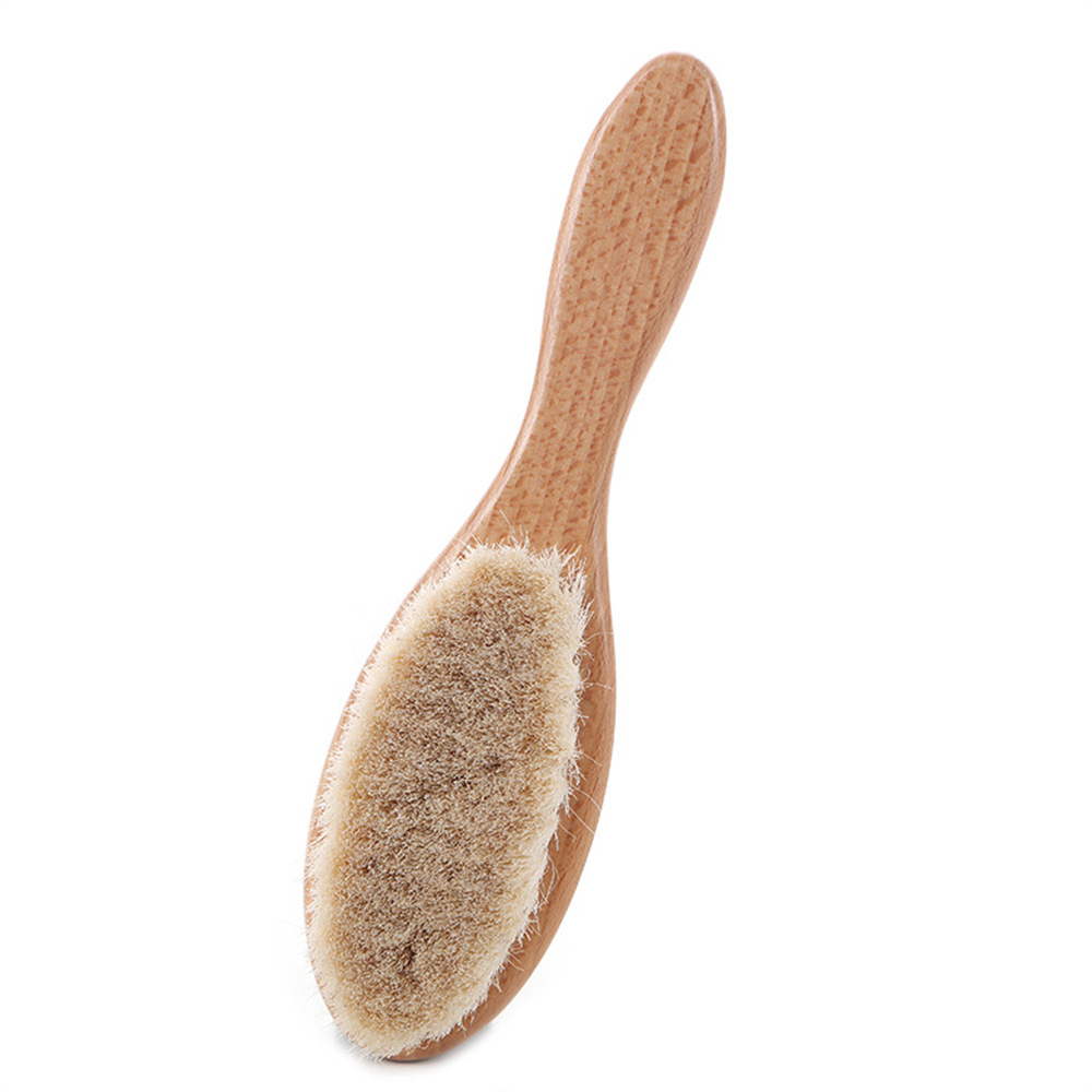 Baby Wool Brush Hemu Small Face Brush Children's Rubbing Bath Massage Brush Baby Shampoo Bath Cleaning Care Brush