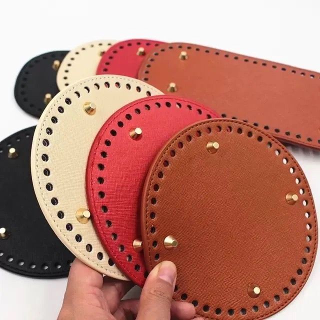 Bag DIY material accessories base plate round oval leather bag bottom knitting crochet wool leather craft