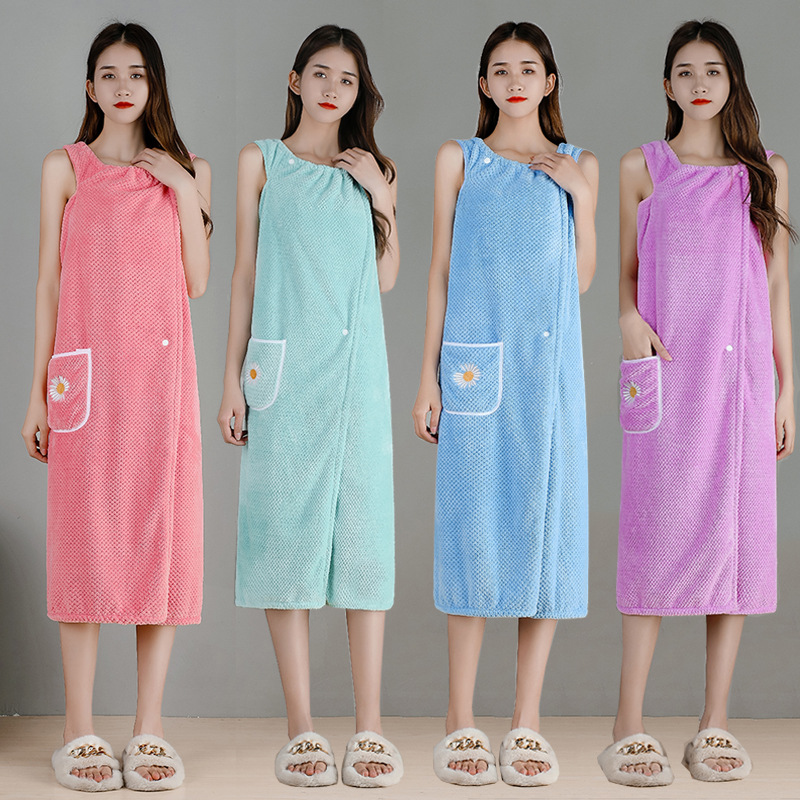 Bath Towel Household Women's Wearable and Wrapping Adult Cotton Absorbent Quick-drying Hair-free Bath Skirt 2022 New Winter Long