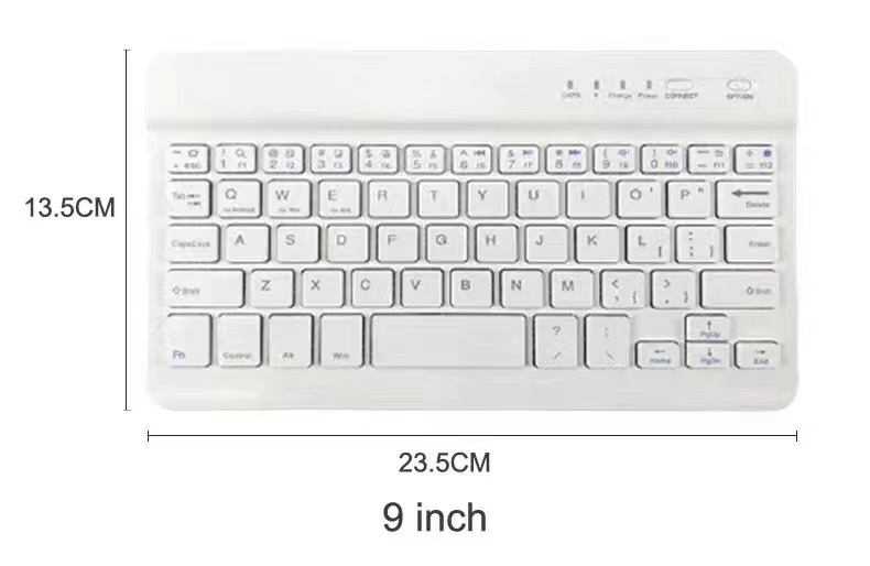 9 inch ordinary Bluetooth keyboard White
