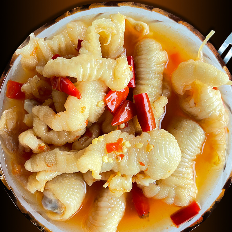 Crazy sour and spicy boneless chicken feet instant food boneless chicken feet Internet Celebrity Snack boneless chicken feet 200g factory direct supply