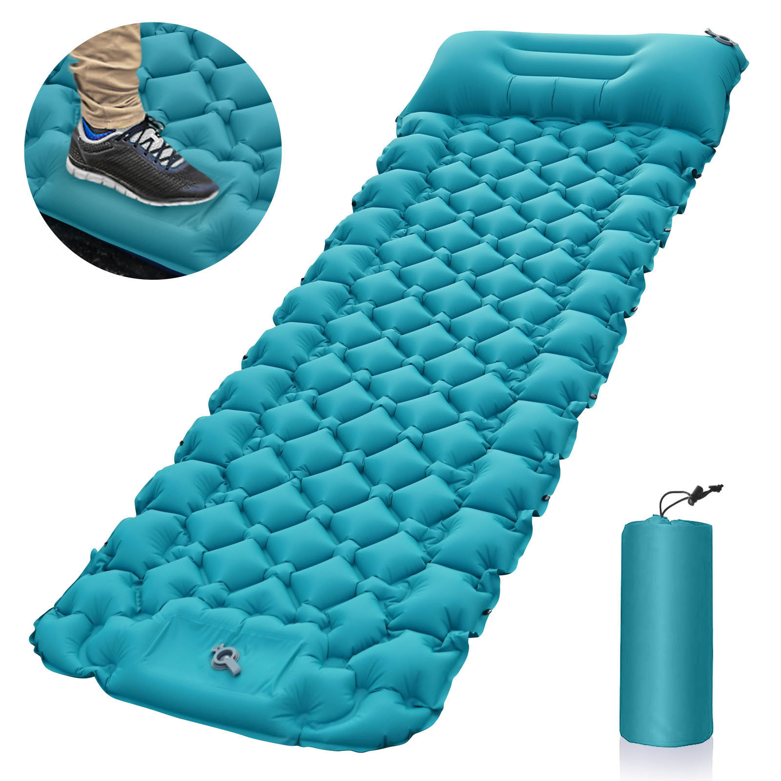 Outdoor Inflatable Mat Lightweight Carrying Outdoor Camping Foot Moisture-proof Inflatable Sleeping Mat Lunch Break Car Inflatable Mat