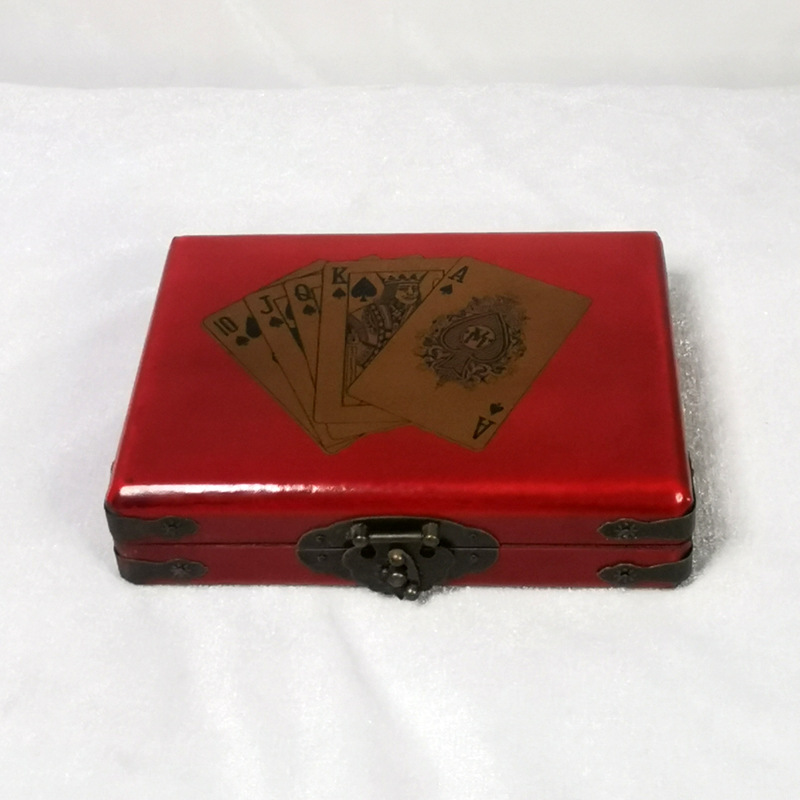 Antique Craft Double Poker Box Chinese Classical Entertainment Products Ancient Costume Film and Television Props Gifts