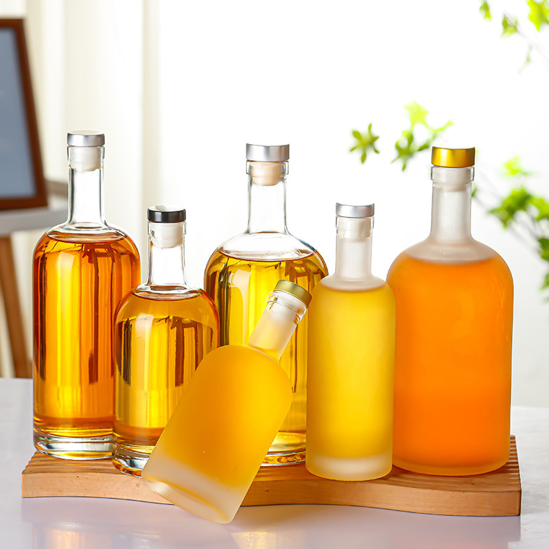 Vodka bottle empty bottle frosted ice wine bottle one catty glass wine bottle silk transparent fruit wine bottle wholesale