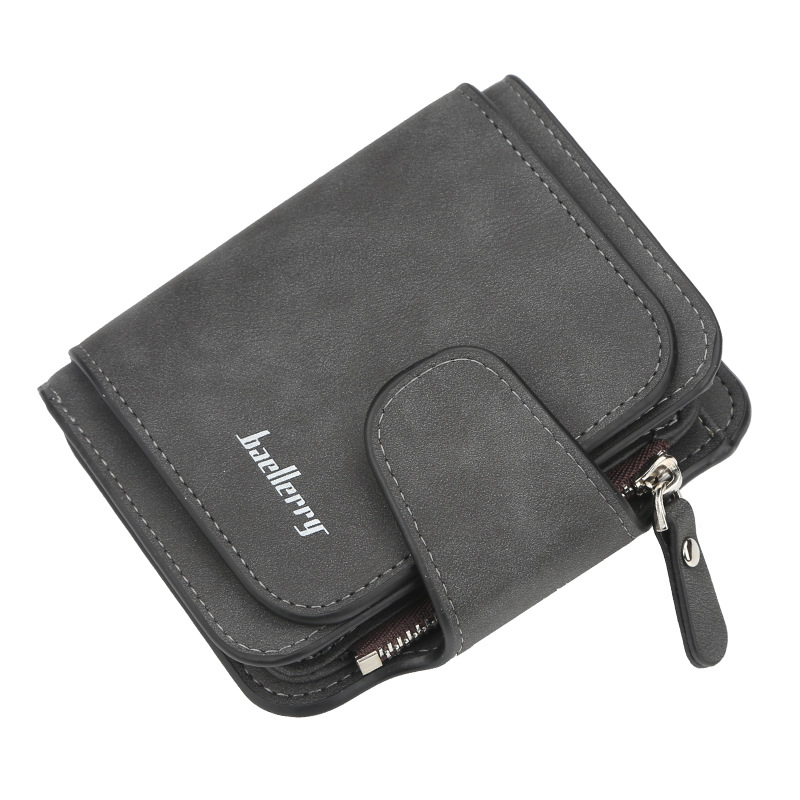 baellerry Women's Wallet Multi Card Korean Buckle Frosted Leather Coin Purse Cute Student Wallet Women