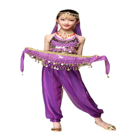 Yongda Jiayi New Children's Belly Dance Performance Practice Waist Chain Indian Dance Children's Hanging Currency Belt Hip Towel