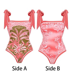 2023 new printed fashion AliExpress sexy swimsuit Women's European and American cross-border swimsuit one-piece two-piece suit suit