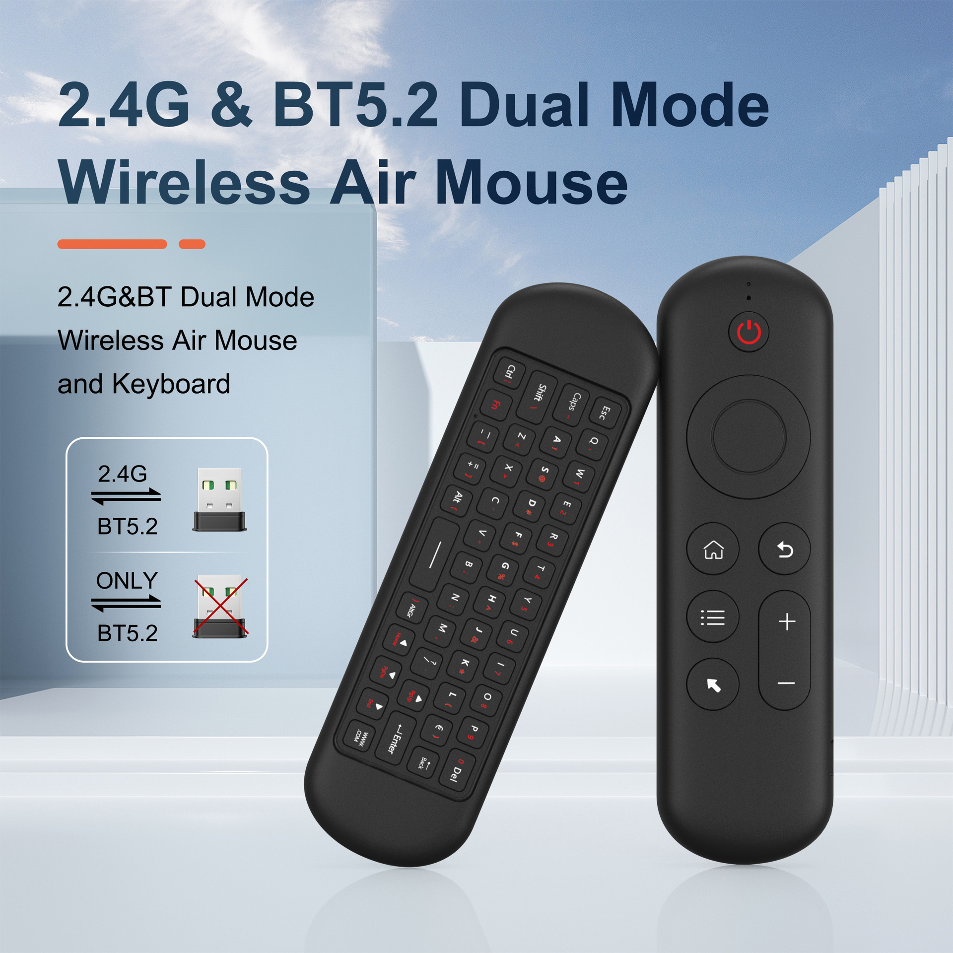 Cross-border hot sale New Bluetooth 2.4G dual-mode remote control infrared learning remote control TV box projector remote control