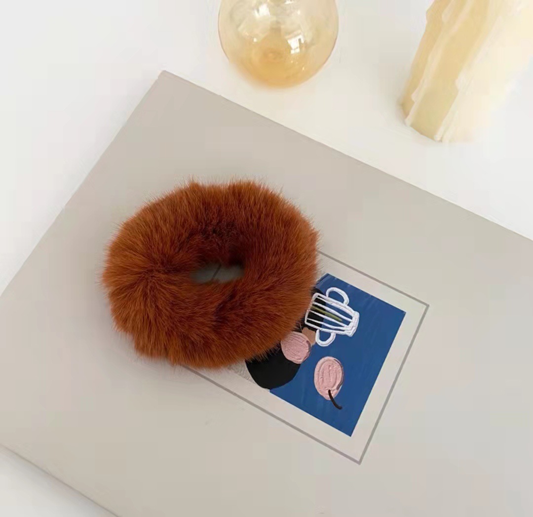 Plush Hair Ring Hair Rope Winter All-match Double Horsetail Hair Rope Girl's Hair Rope Candy Color Plush Rope