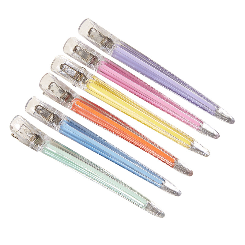Traceless hair clip plastic transparent duck clip acrylic clip styling hair clip Crystal clip positioning partition clip hair