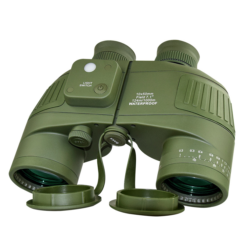 Foreign trade wholesale binoculars 10×50 high-power high-definition with compass infrared ranging nitrogen-filled waterproof telescope