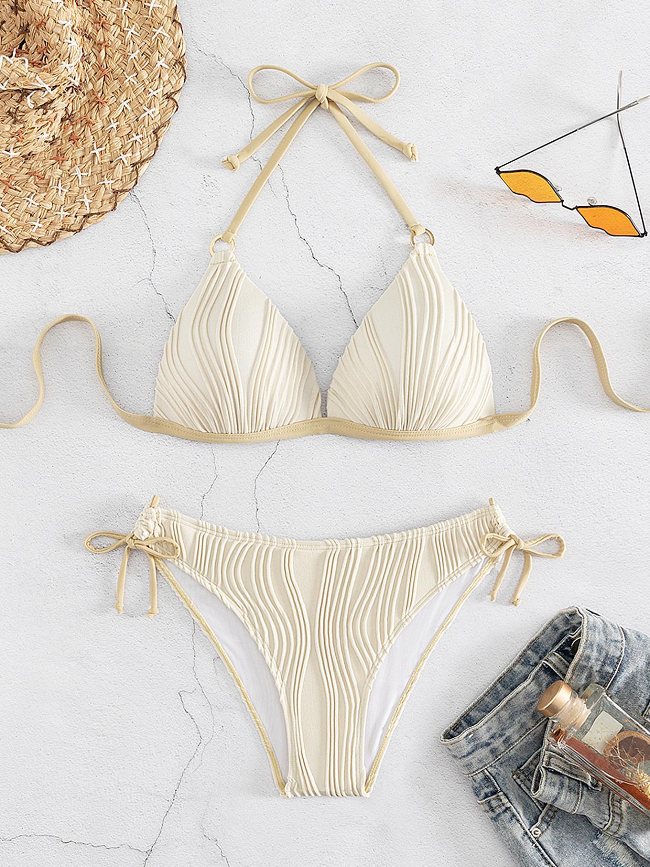2025 European and American New Swimwear Cross-border Sleeveless Swimsuit Sexy Swimsuit Women's Split Bikini with Chest Pad