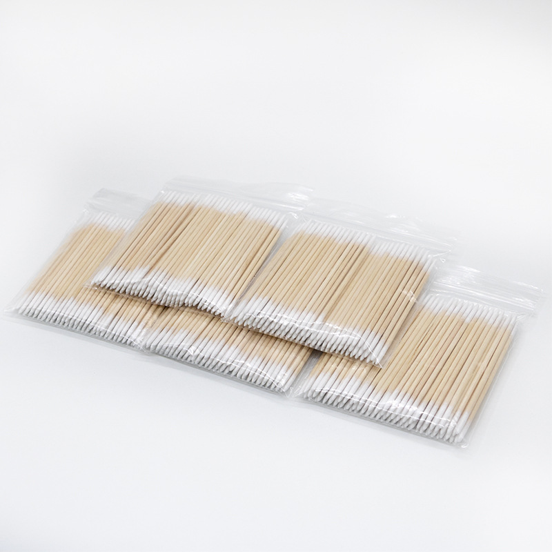Tattoo embroidery pointed mouth 7CM double-headed cotton swab eyebrow tattoo fog eyebrow floating lip small cotton swab makeup cotton stick wooden cotton swab pointed cotton swab