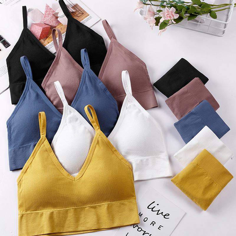 Two-piece set of sexy beautiful back vest suspender underwear for women without rims, small breasts, push-up thin sports bra bra set