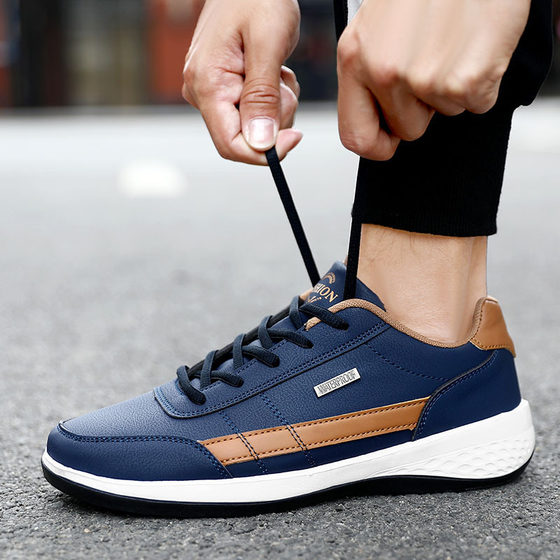 2025 New Cross-border plus size Lightweight Casual Shoes Trendy Fashion Leather Waterproof Odor-proof Sneakers Sports Men's Shoes