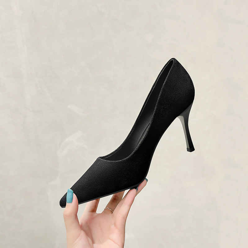 Stiletto interview women's shoes 2023 black professional work shoes student civil servants dress High Heels 41-43