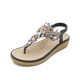 2023 Summer new bohemian sandal fashion rhinestone flat sandals women's Amazon foreign trade cross-border