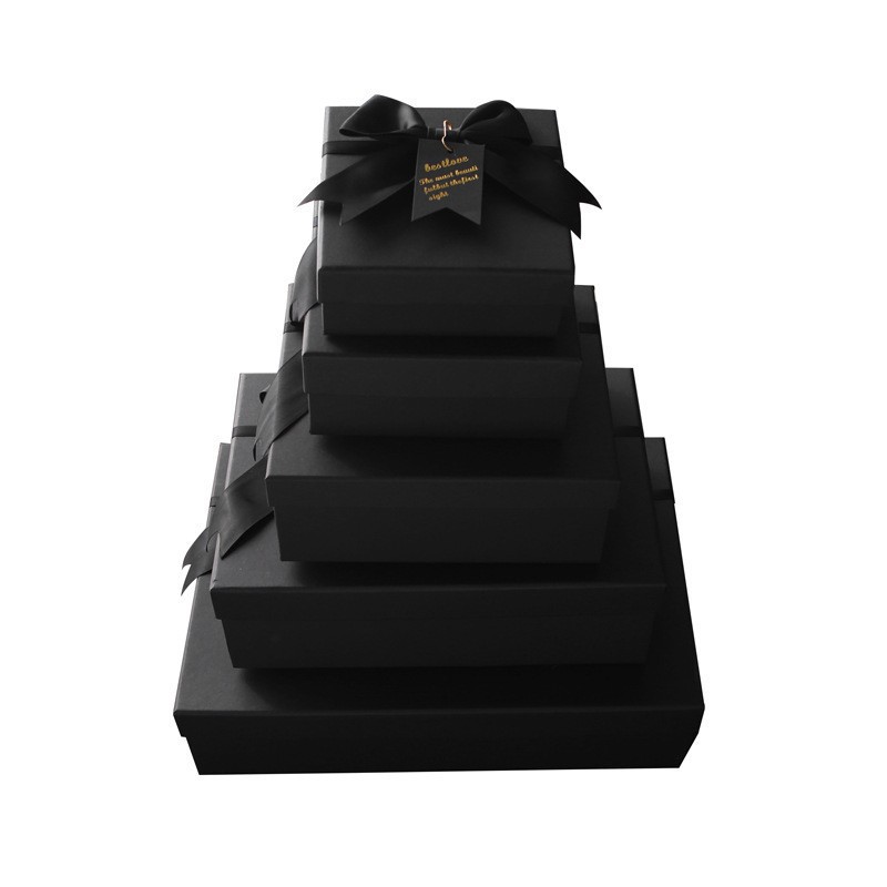 In stock black bow gift box Father's Day packaging box Valentine's Day gift box birthday gift box factory direct sales