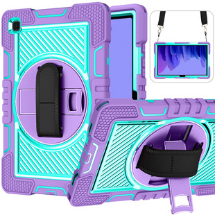Suitable for Samsung Tab A7 10.4 T500 contrast color strap rotating bracket tablet cover S6Lite drop-resistant back shell