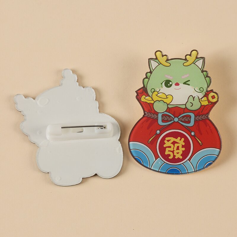 Cartoon dragon year acrylic brooch dragon badge backpack accessories gift patch gift