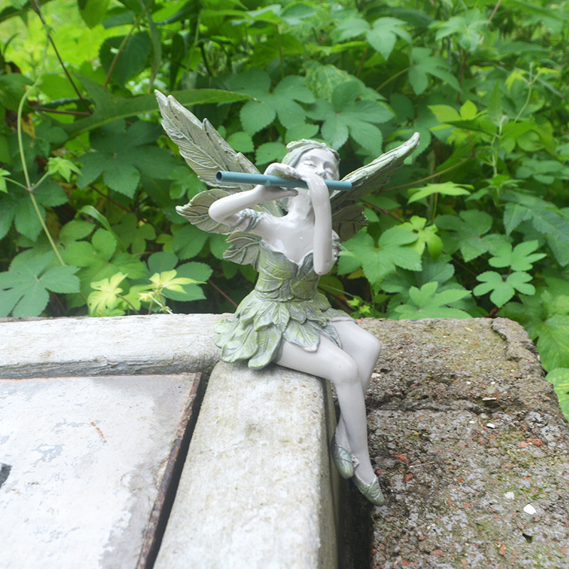 2023 cross-border style trendy flute Xifeng fairy garden Garden Garden home decoration sculpture resin crafts