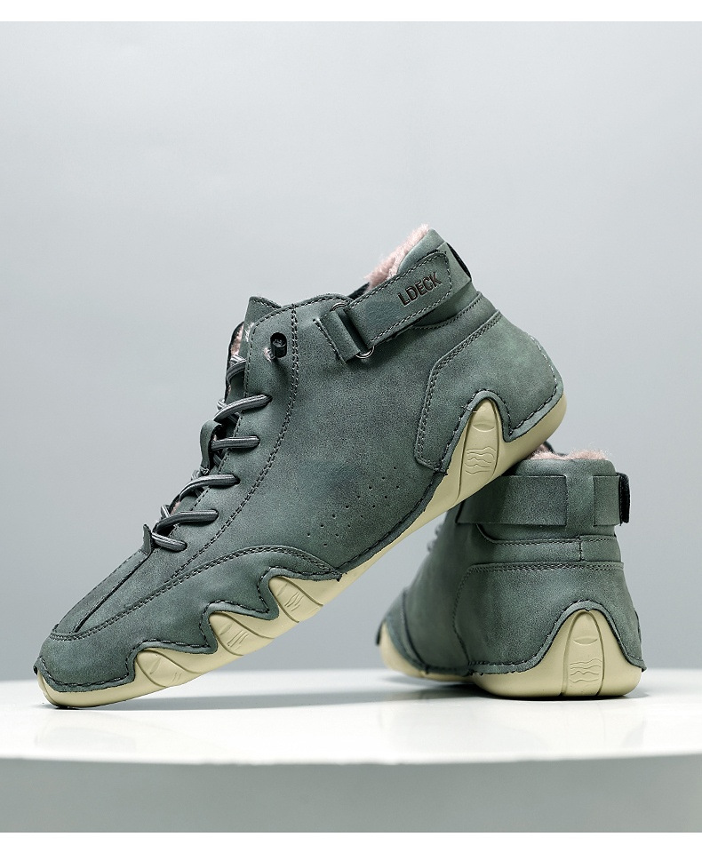 Cross-border Explosions Vinterfløyelsmartinstøvler Store størrelser Octopus Herre Varme Bomullssko Høye Herresportssko_voghion.com