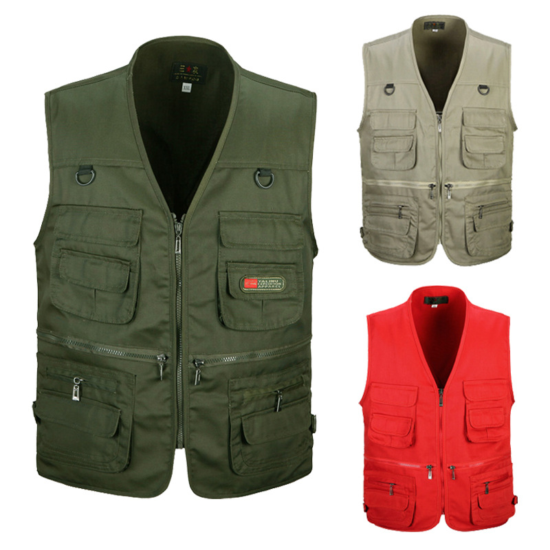 Sanyou manufacturers multi-pocket outdoor vest men's large size vest fishing leisure vest tooling waistcoat wholesale
