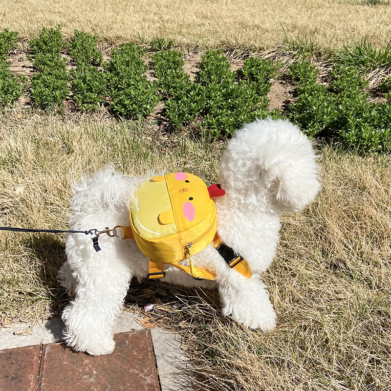 Pets out walking dog snack bag dog backpack pet backpack small dog bag can be hung leash