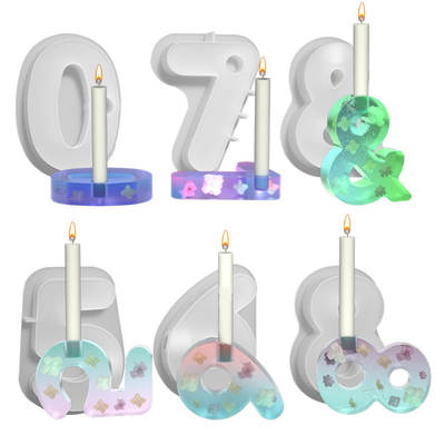 diy epoxy resin Arabic number Candlestick mold diy epoxy decoration digital 5670 plaster candle mold