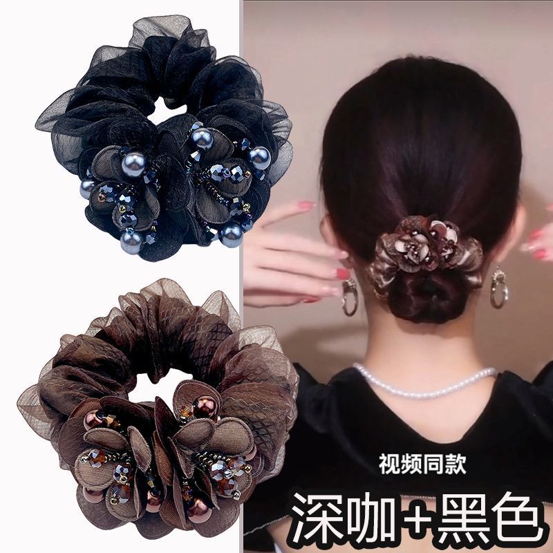 Clearance middle-aged mother's hair flower head rope 35 to 50 years old tie hair tie hair ball hair coil high elasticity