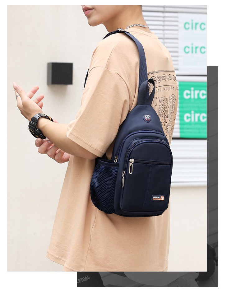New waterproof crossbody bag fashion chest bag multifunctional Oxford cloth casual shoulder water Cup men's backpack travel