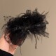 Lace Diamond Feather Bow Clamp