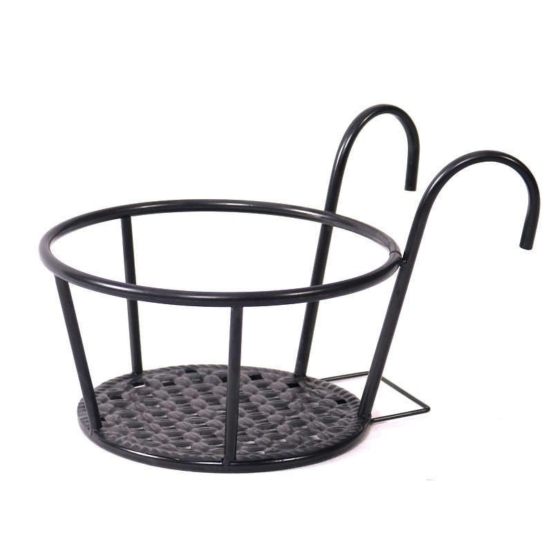 Balcony Flower Rack Wrought Iron Railing Hanging Flower Pot Hanging Rack Green Lure Succulent Diaolum Flower Rack Bonsai Storage Rack