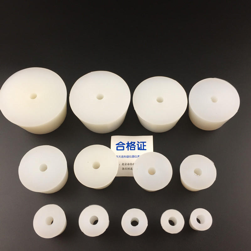 Tapered test tube stopper glass burner stopper silicone stopper plug sealing stopper with single and double holes transparent solid silicone stopper
