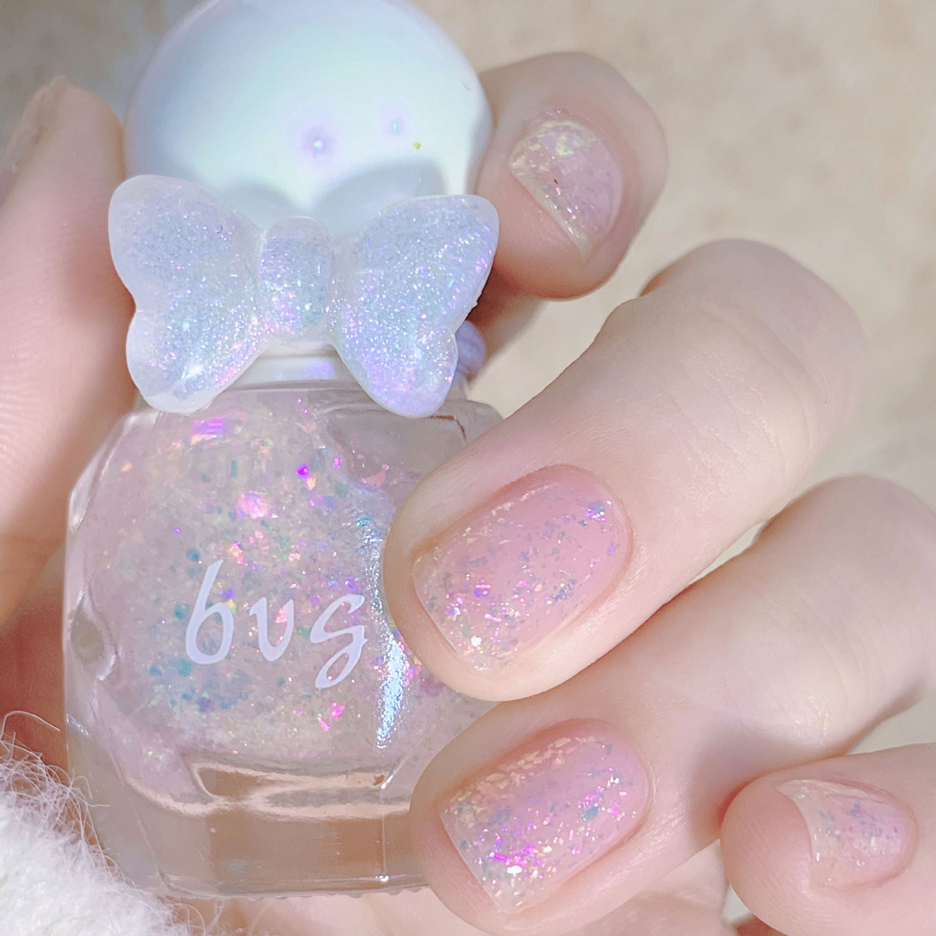 bvg small diamond nail polish brocade series baking-free tearable water-based nail polish Summer Super fairy glitter manicure
