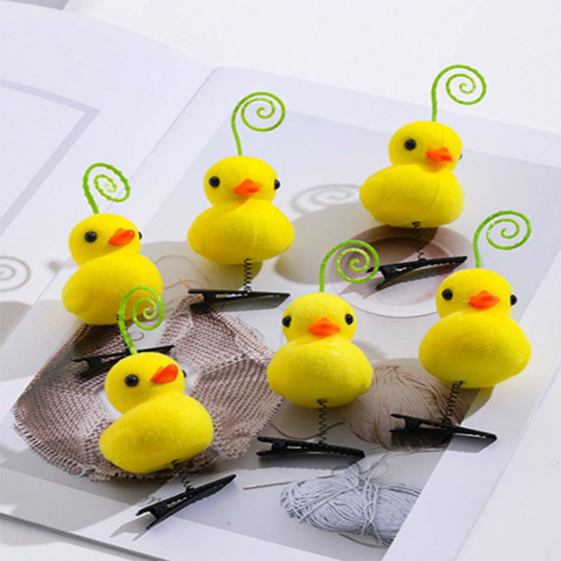 New Internet Celebrant Selling Cute Yellow Duck Hairpin Duck Headwear Children's Three-dimensional Spring Headwear Toy Stall Gift Love_voghion.com