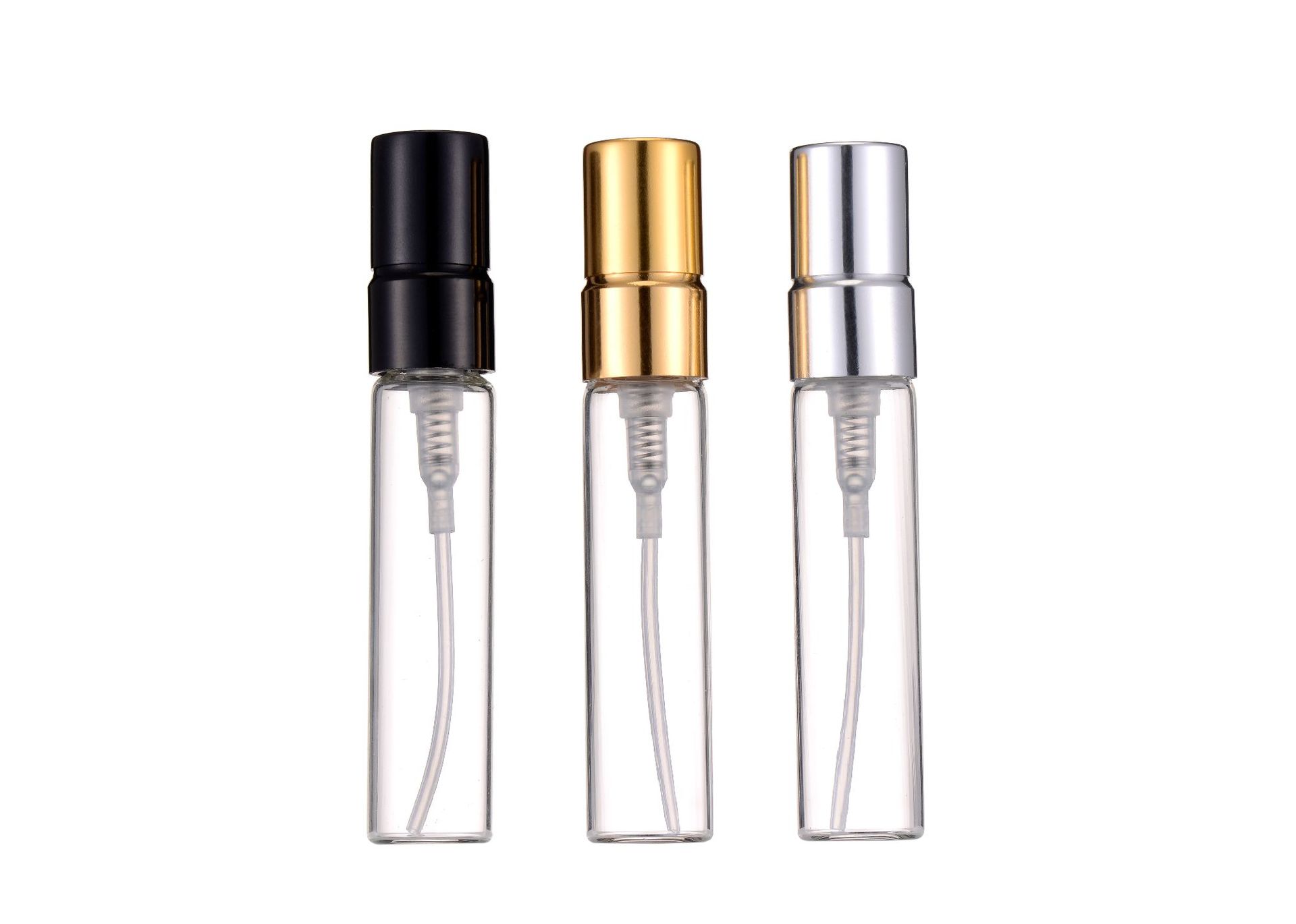 2ml3ml5ml10ml transparent glass perfume bottle anodized spray bottle cosmetic sub-packaging small sample bottle
