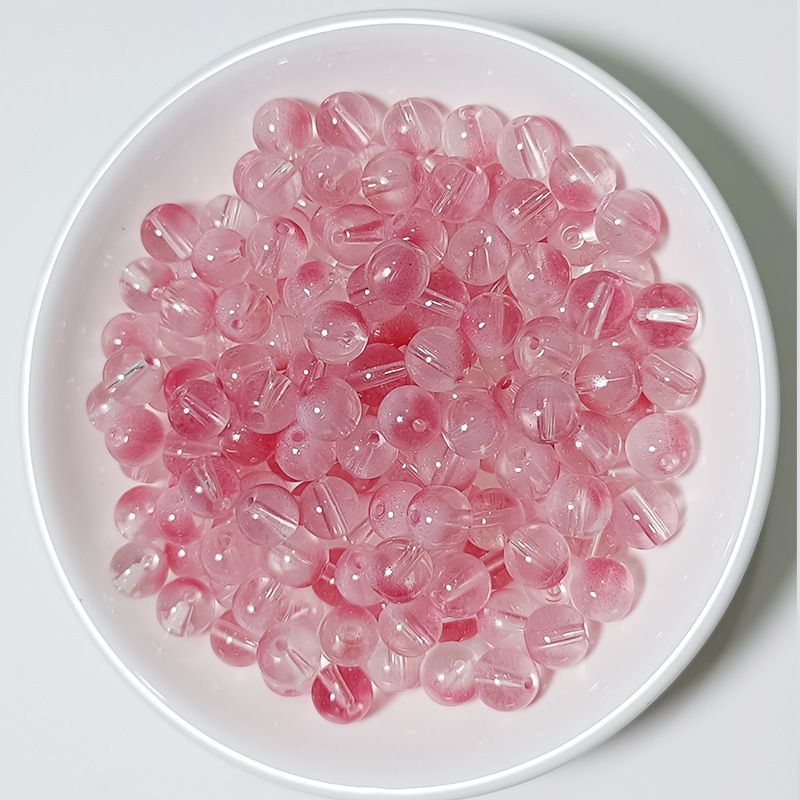 Glass 8mm beads loose beads Hanfu headdress accessories DIY hairpin accessories Czech glass jewelry accessories