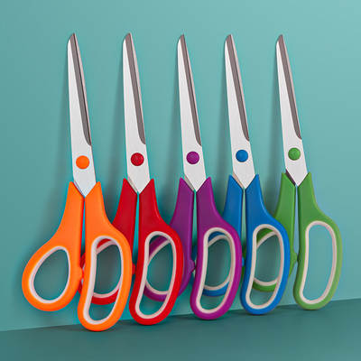 Stainless steel multi-function set student scissors handicraft DIY two-color scissors home textbook office gift scissors